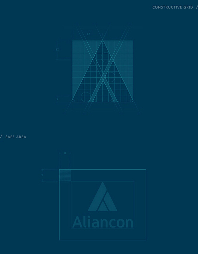 Aliancon 建筑公司字母A三角形品牌標志設計VI設計2