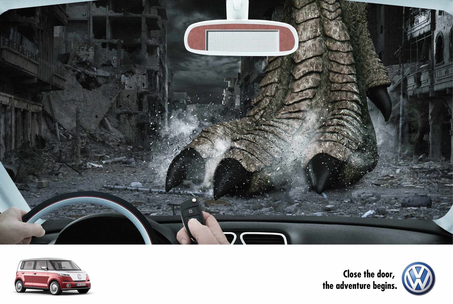 大眾汽車Bulli車型平面廣告—上海廣告設計公司—恐龍篇