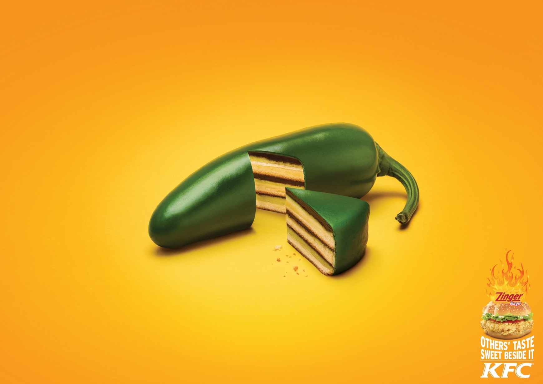 肯德基zinger漢堡平面廣告創意設計1