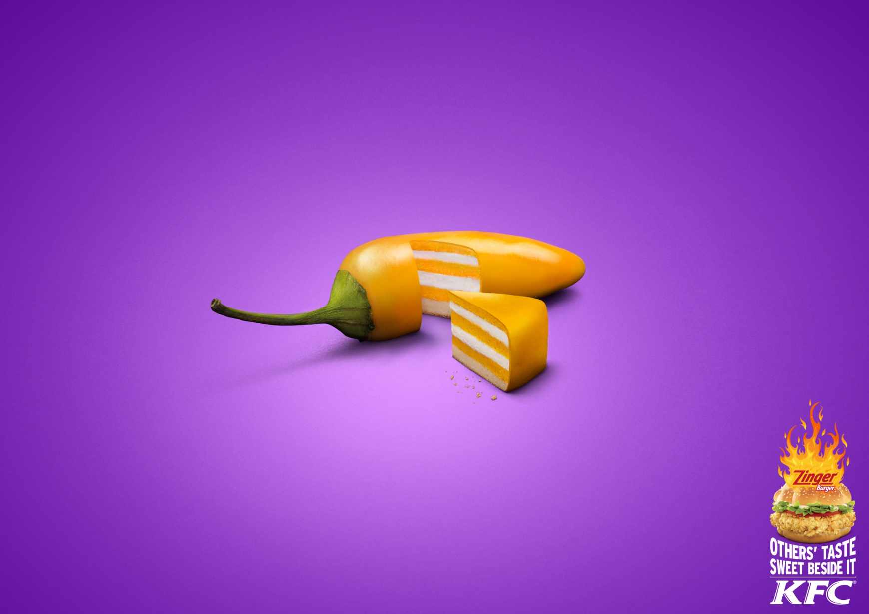肯德基zinger漢堡平面廣告創意設計3