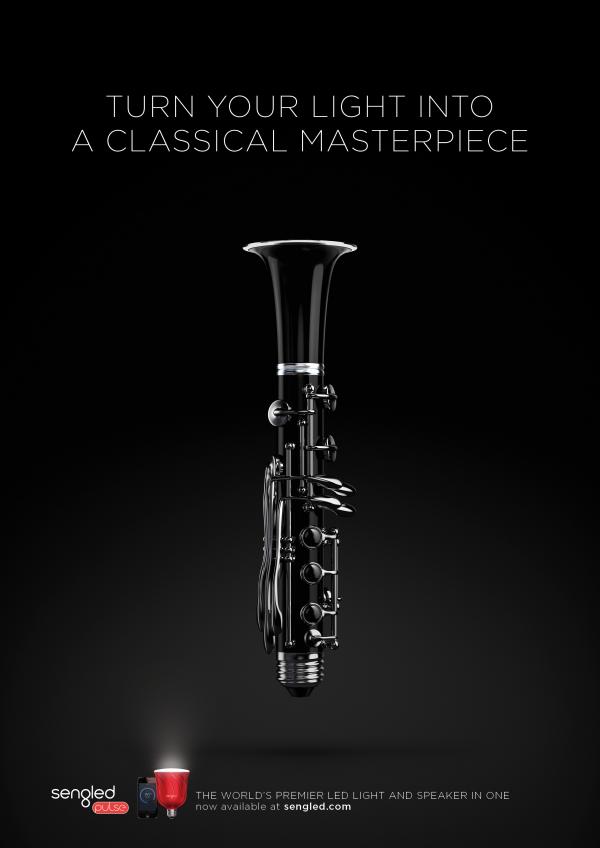 上海廣告設計公司分享Sengled PulseLED燈泡平面廣告創(chuàng)意設計3-薩克斯篇