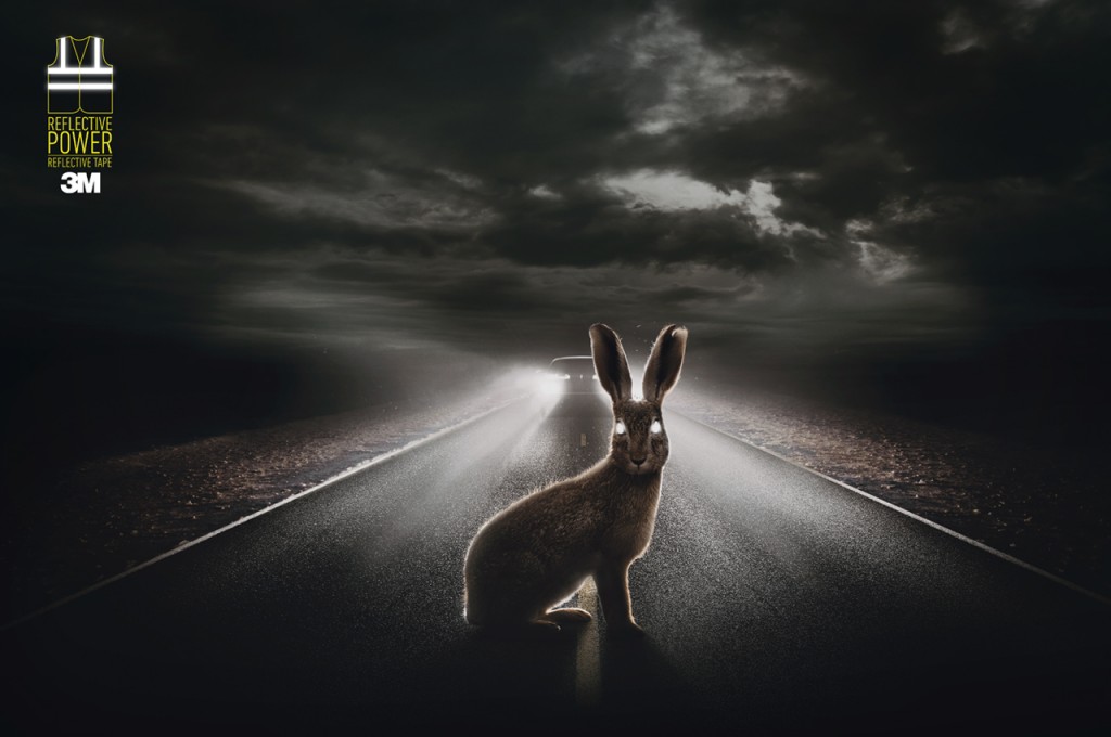 上海廣告策劃公司分享：3M反光膠帶工業品平面廣告策劃2-兔子篇