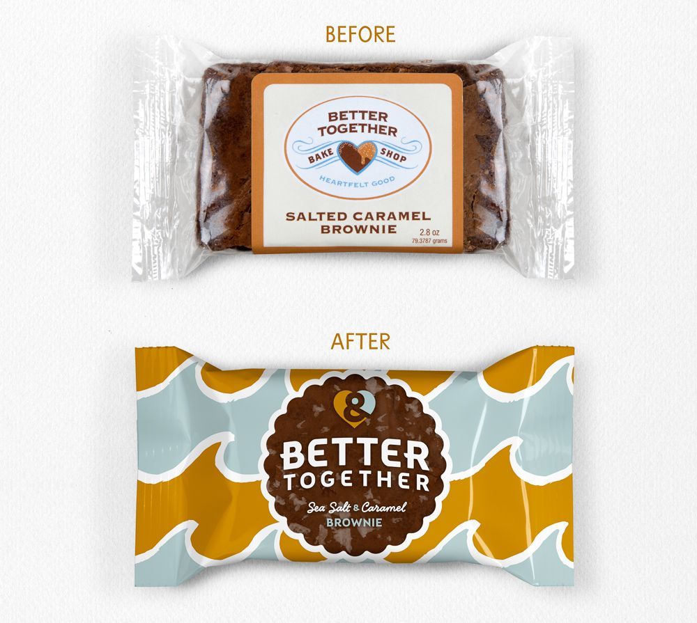 上海包裝設計公司分享-Better Together 巧克力糖果面包糕點包裝設計1-新舊包裝設計對比