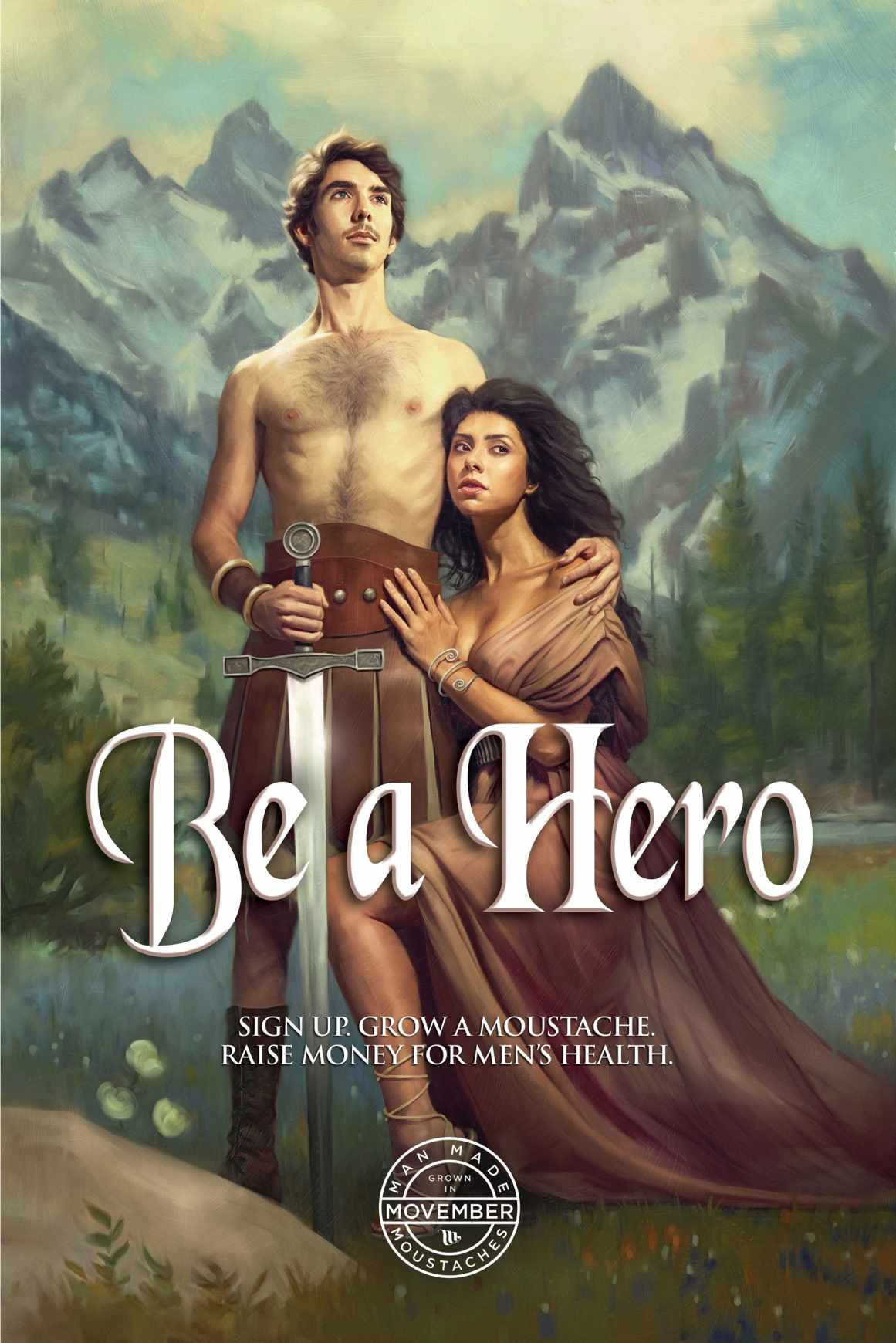 新西蘭Movember蓄須捐助男性健康平面海報廣告創意設計-上海廣告策劃公司“戰士篇”1