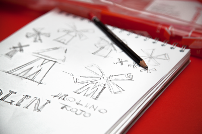 農業產品品牌策劃設計——秘魯Molino Rojo紅磨坊雜交水稻品牌形象再設計，包裝設計——標志設計草圖——尚略廣告品牌策劃與廣告設計公司