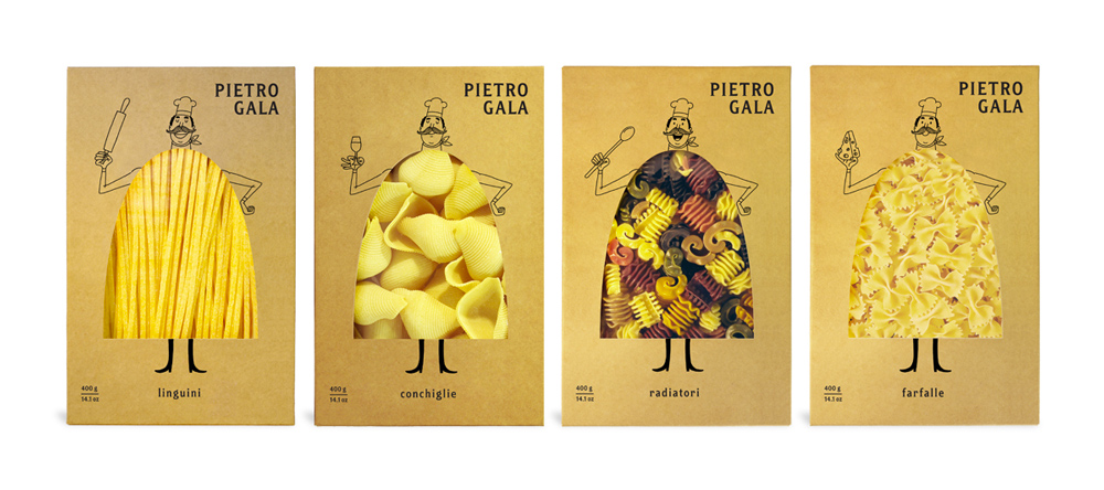 意大利面食品牌Pietro Gala牛皮紙包裝設(shè)計--上海包裝設(shè)計公司2