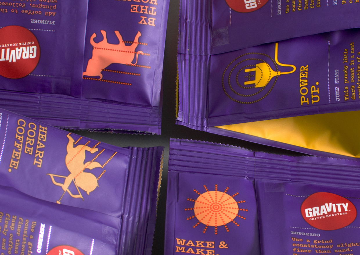 新西蘭重力咖啡漂亮的紫色包裝設(shè)計欣賞4局部效果圖-尚略廣告包裝設(shè)計公司