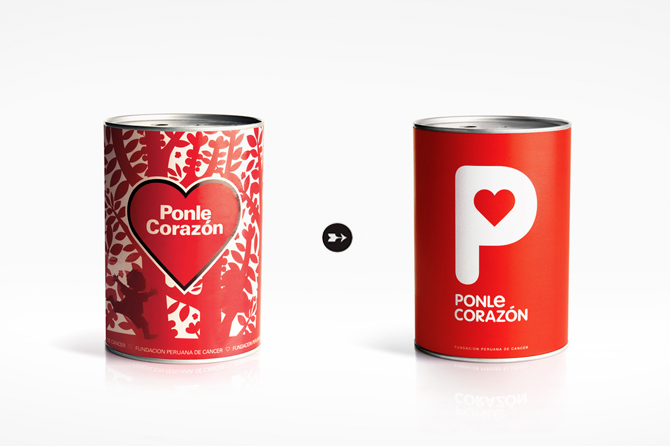 秘魯癌癥基金會(huì)Ponle Corazón 標(biāo)志及品牌形象設(shè)計(jì)標(biāo)志前后標(biāo)志效果對(duì)比圖——尚略廣告設(shè)計(jì)公司標(biāo)志設(shè)計(jì)公司
