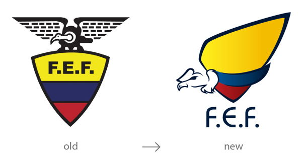 1.上海品牌設計公司設計分享——厄瓜多爾FEE足球俱樂部隊徽品牌標志優化設計-尚略廣告品牌策劃營銷策劃公司品牌設計公司