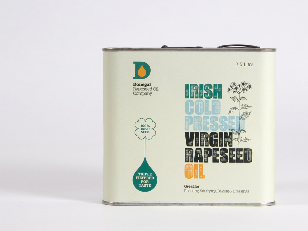 上海設計公司-多尼戈爾 Donegal Rapeseed Oil 菜籽油食用油鐵盒包裝設計 package DESIGN -尚略廣告上海品牌設計公司包裝設計公司