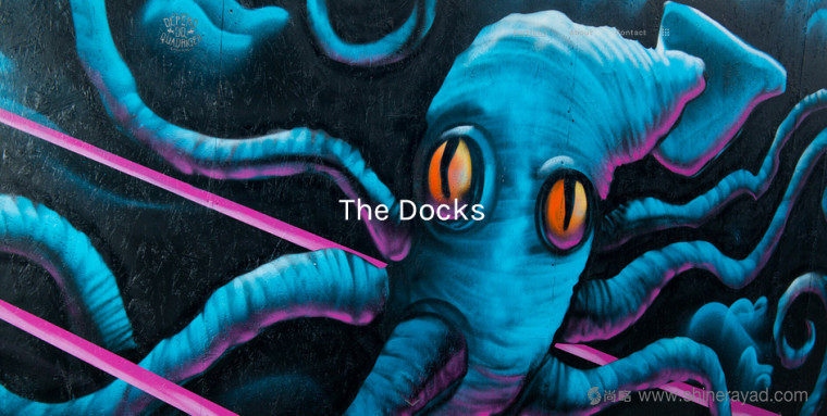 碼頭夜總會海洋生物文化墻壁紙插畫設計-章魚-上海品牌設計公司商業插畫設計欣賞1