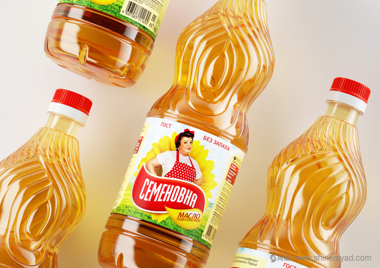 Семёновна 家庭主婦版葵花籽油食用油包裝設計-上海包裝設計公司設計欣賞2