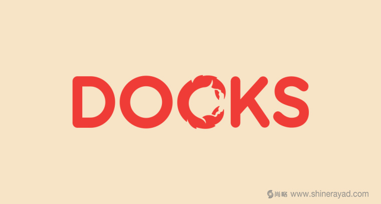 DOCKS 螃蟹海鮮餐廳餐飲LOGO設(shè)計(jì)-上海餐飲品牌設(shè)計(jì)公司-上海logo設(shè)計(jì)公司1