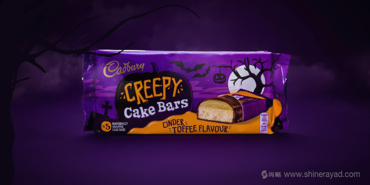 上海包裝設計公司設計欣賞：吉百利蛋糕萬圣節包裝設計2-烏鴉款