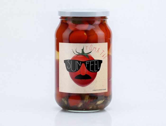 sunfeel水果眼鏡胡子先生水果罐頭包裝設(shè)計-番茄-上海包裝設(shè)計公司設(shè)計欣賞1