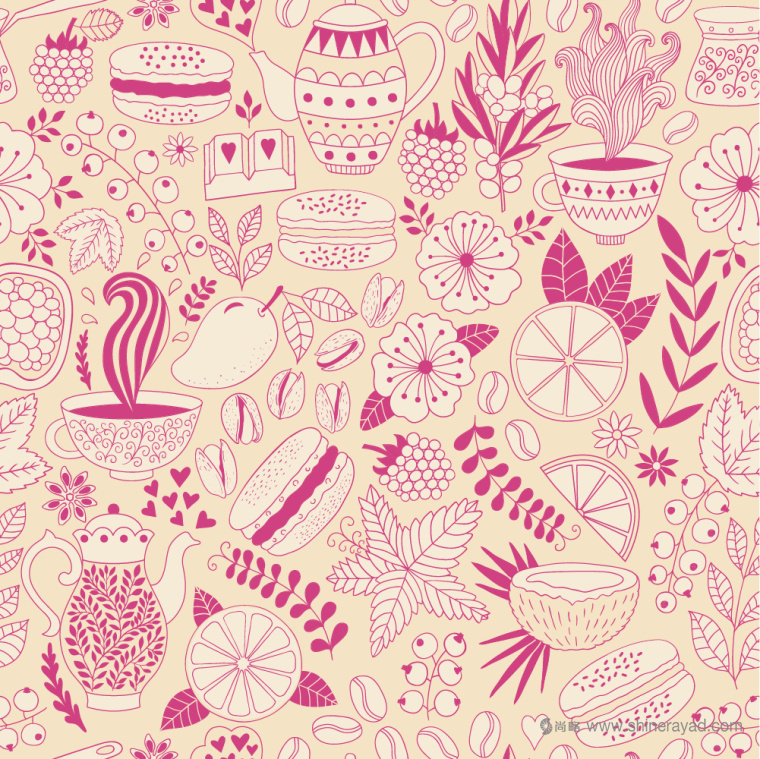 上海甜品包裝設計公司分享：Macarons手繪花卉插圖風杏仁餅蛋糕糕點包裝設計14