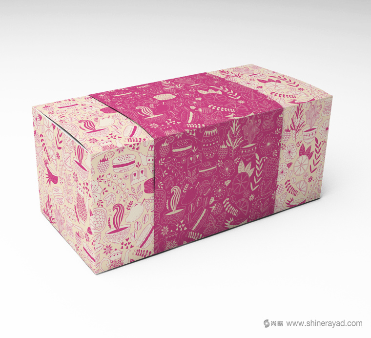 上海甜品包裝設計公司分享：Macarons手繪花卉插圖風杏仁餅蛋糕糕點包裝設計16