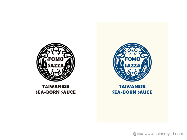 臺灣FOMO SAZZA 蝦魚醬燒烤醬調(diào)味品品牌標(biāo)志設(shè)計-上海標(biāo)志設(shè)計公司4