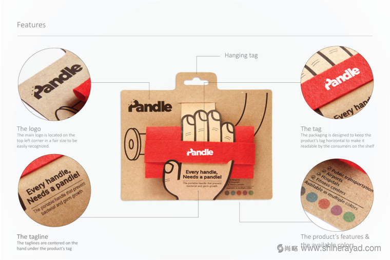 Pandle便攜式橡膠手柄扶手模切刀版包裝設計-上海包裝設計公司設計鑒品11