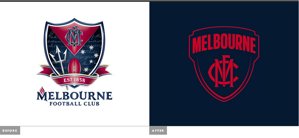 墨爾本橄欖球體育俱樂部徽章設計LOGO設計-上海LOGO設計公司標志欣賞2-新舊標志對比