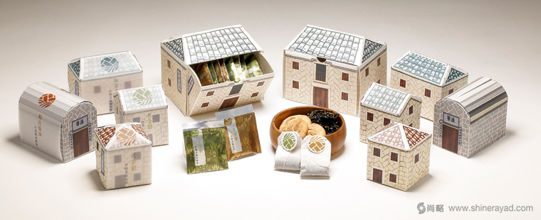 臺灣馬祖芹壁村金銀花茶茶葉、海產品文化創意食品石屋包裝設計-上海包裝設計公司4