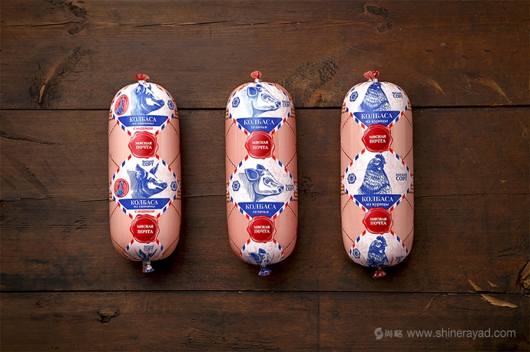 上海食品包裝設(shè)計(jì)公司設(shè)計(jì)鑒賞：俄羅斯KOJ牛肉豬肉雞肉類火腿腸包裝設(shè)計(jì)1