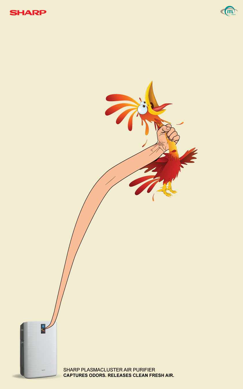 Sharp 夏普空氣濾清器平面廣告創意設計”雞篇“-尚略廣告上海廣告設計公司1