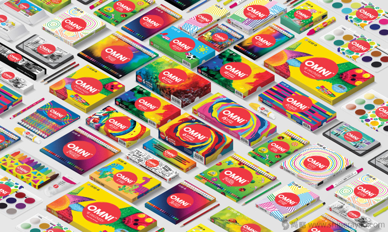 OMNI 水彩筆顏料筆繪畫工具文具盒子包裝設(shè)計(jì)-上海包裝設(shè)計(jì)公司2