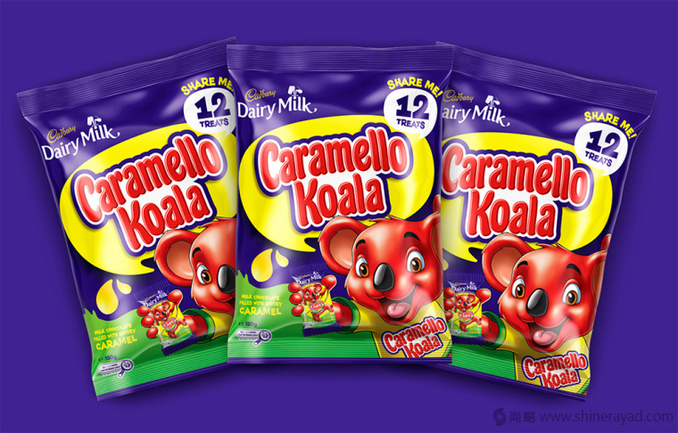 吉百利考拉熊卡通形象吉祥物設計牛奶巧克力兒童糖果包裝設計-上海食品快消品包裝設計公司4