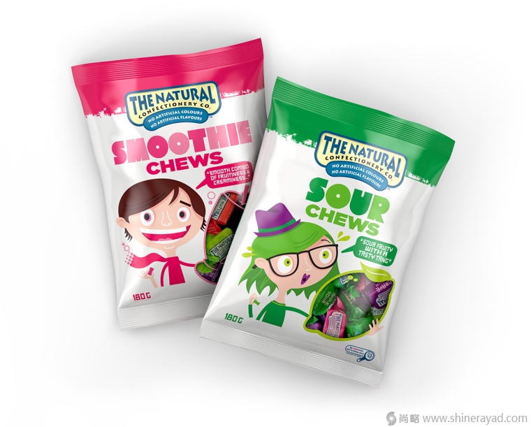 上海包裝設計公司鑒賞漫畫插畫風格自然健康糖果包裝設計2