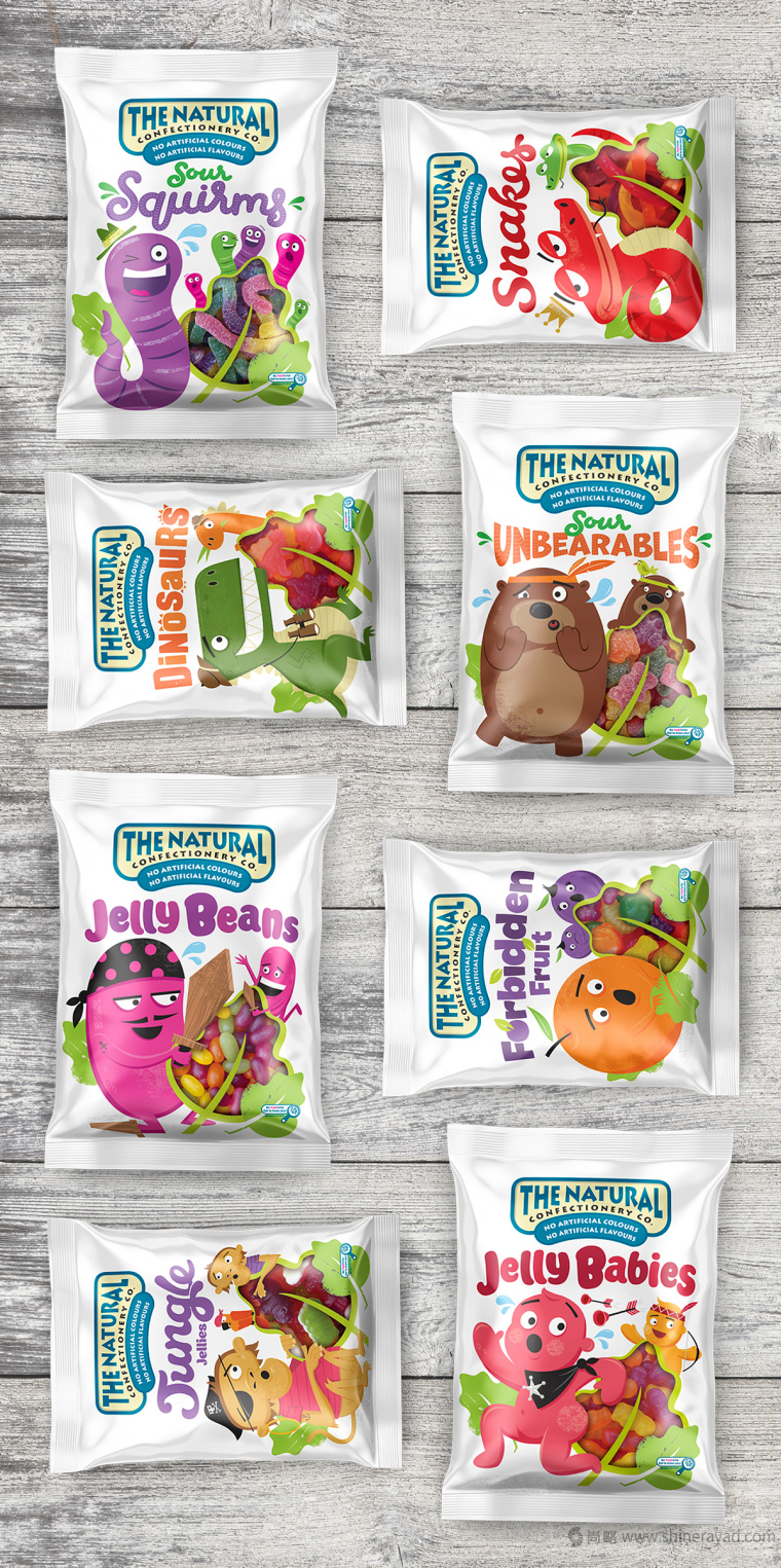 上海包裝設計公司鑒賞漫畫插畫風格自然健康糖果包裝設計3