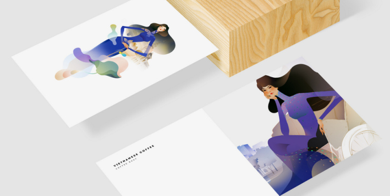 越南西貢小姐咖啡品牌插畫設計-上海品牌設計公司