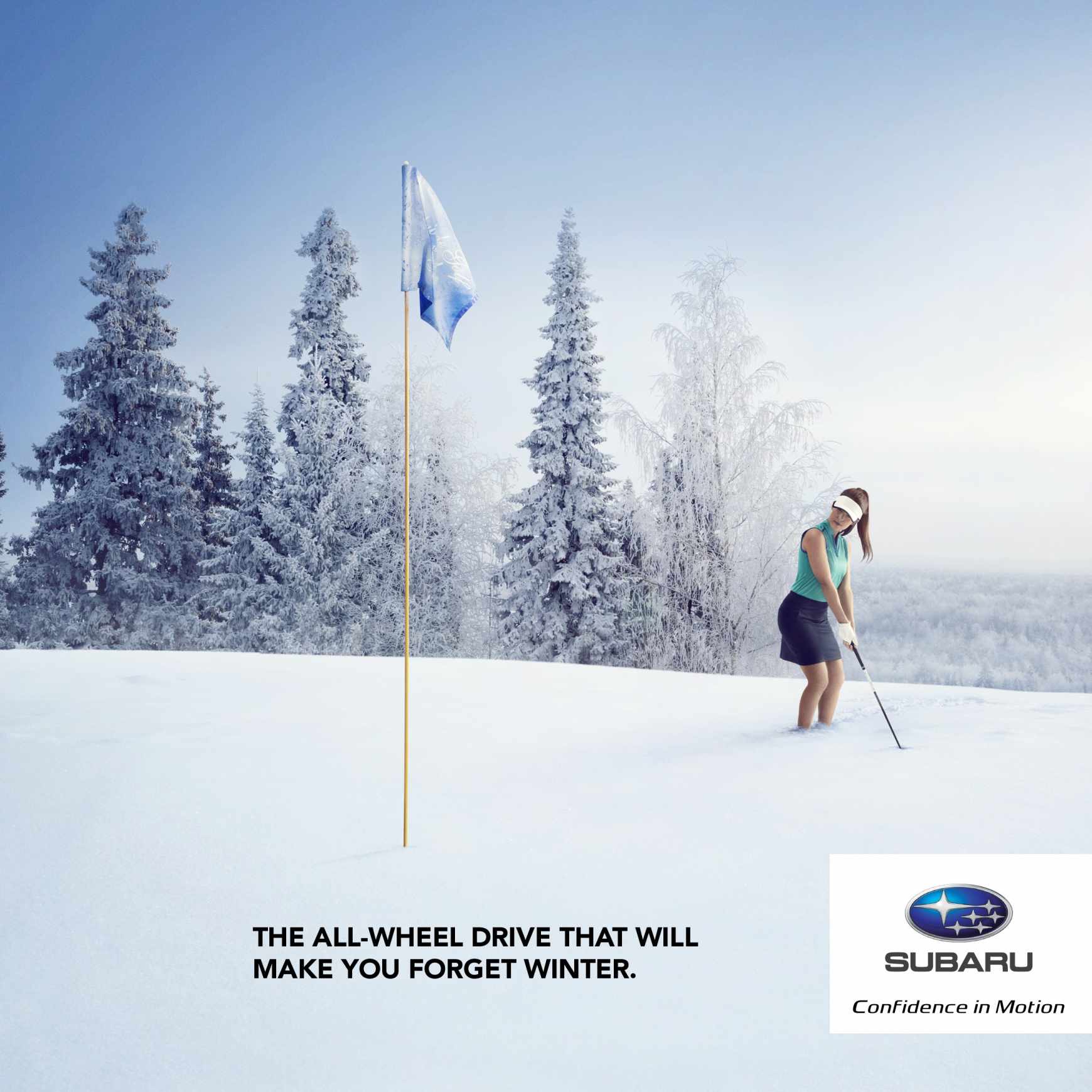 上海廣告設計公司分享斯巴魯全輪驅動汽車平面廣告創意設計2