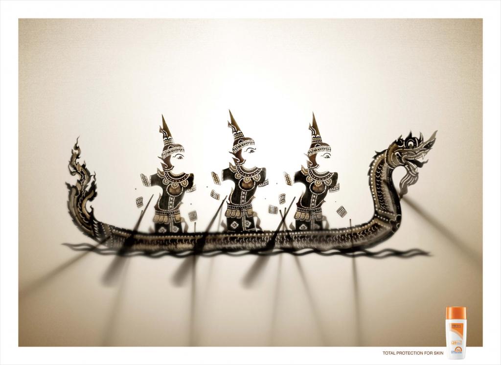 化妝品廣告-Proya Sunblock 珀萊雅防曬霜皮影篇平面廣告創(chuàng)意設(shè)計1