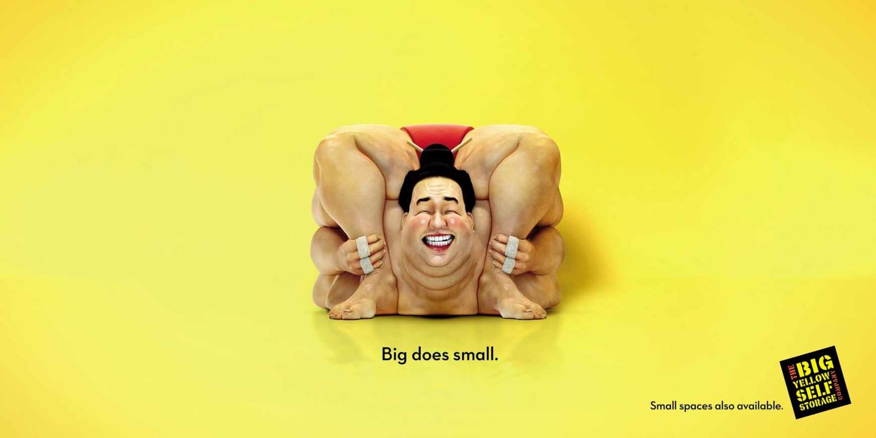 英國 Big Yellow Storage 自我倉儲公司平面廣告創意設計1相撲篇平面廣告