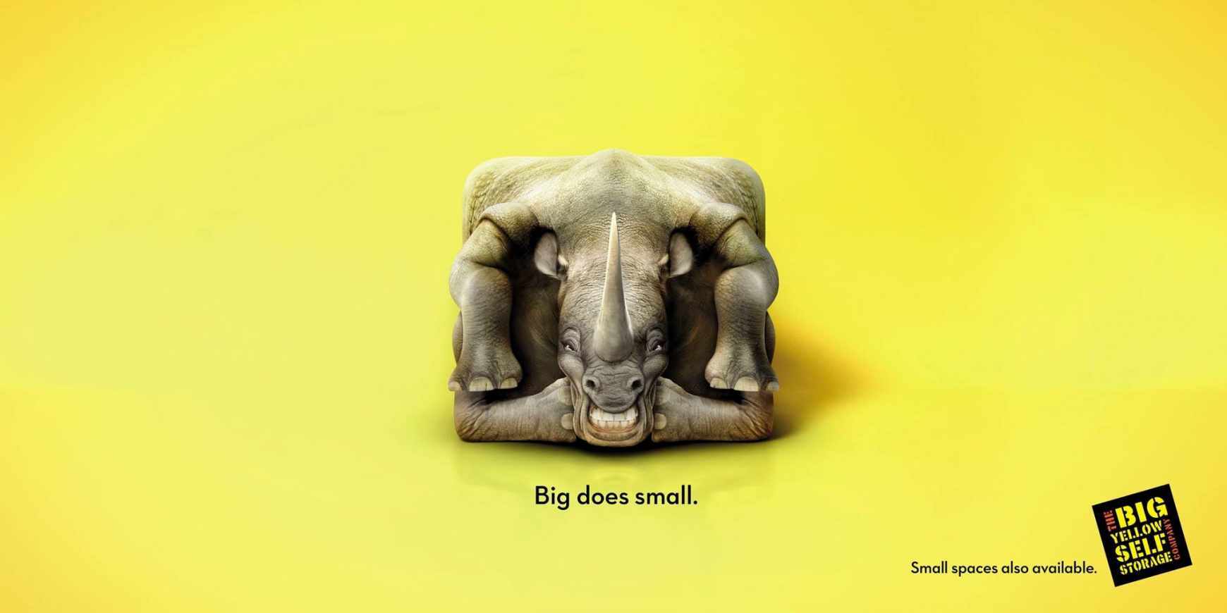 英國 Big Yellow Storage 自我倉儲公司平面廣告創意設計2犀牛篇平面廣告