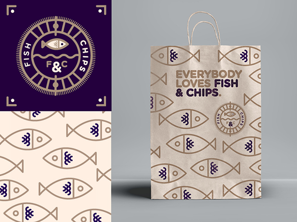 上海品牌策劃設(shè)計公司設(shè)計分享：Fish & Chips 水產(chǎn)魚品牌形象設(shè)計紙袋設(shè)計13