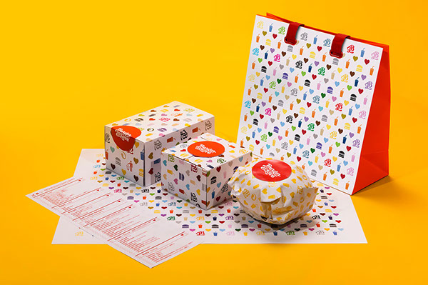 Burger&Love 漢堡快餐餐廳品牌形象設計21-漢堡薯條包裝設計2