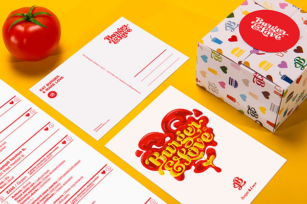 Burger&Love 漢堡快餐餐廳品牌形象設計20-VI設計