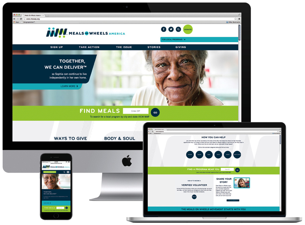 美國 Meals on Wheels 膳食協會標志設計VI設計6-網站設計