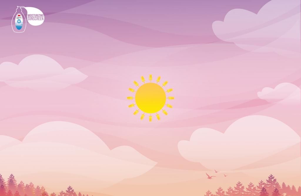 上海廣告設計公司分享：3M防曬霜太陽篇平面廣告創意設計-冰淇淋篇