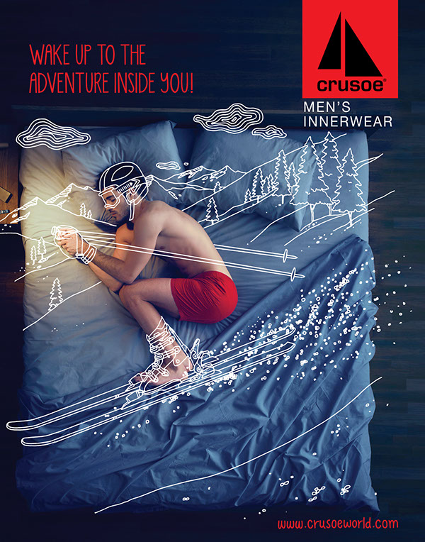 Crusoe 男性運動內衣線條創意平面廣告設計-滑冰運動-上海廣告設計公司廣告佳作4