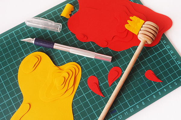 Paper honey 天然蜂蜜包裝設計海報設計1