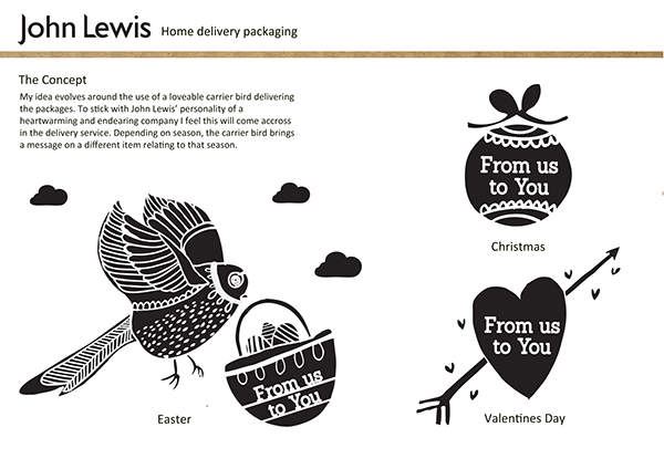 John Lewis 快遞包裝箱-鳥兒標志設(shè)計2