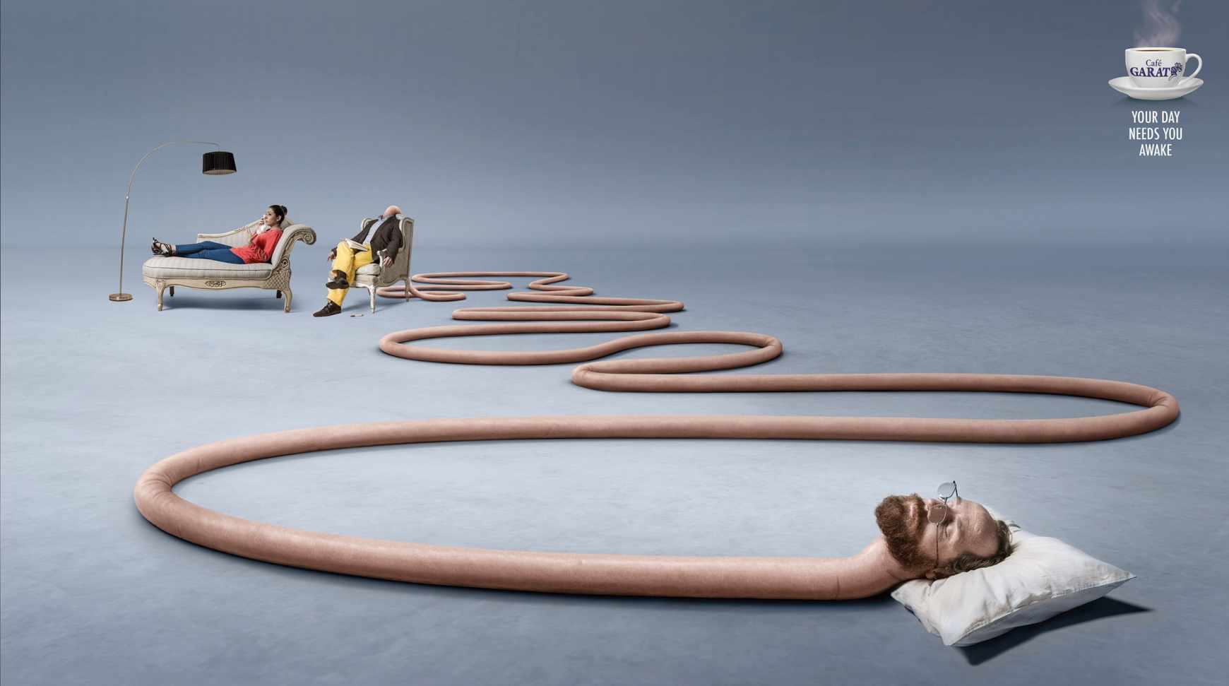 墨西哥Café Garat咖啡平面廣告創意設計-上海廣告設計公司廣告欣賞3-看電視篇