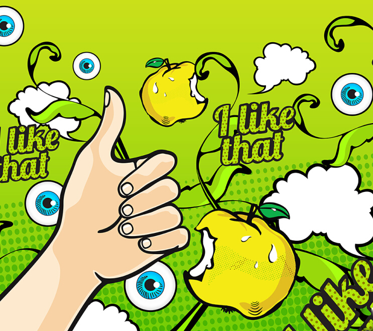 立頓蘋果冰茶易拉罐手繪插畫包裝設(shè)計平面標簽圖案設(shè)計1