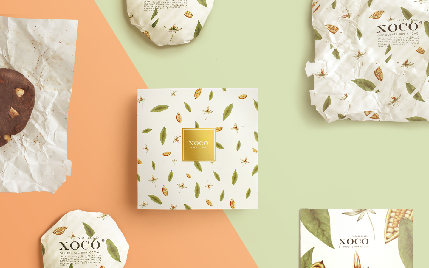 7.墨西哥XOCO巧克力葉子版包裝設計