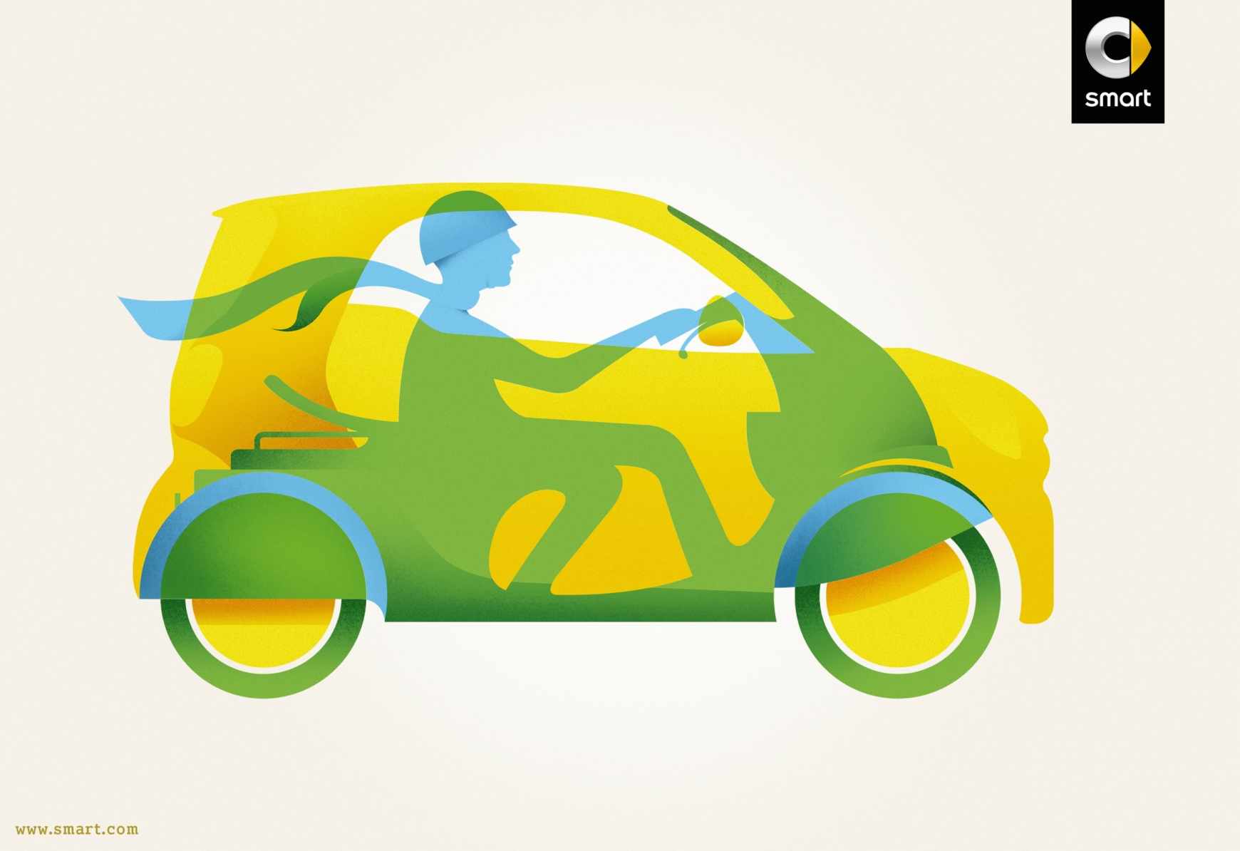 Smart 汽車摩托車篇平面創意廣告設計-上海廣告策劃設計公司廣告鑒賞1
