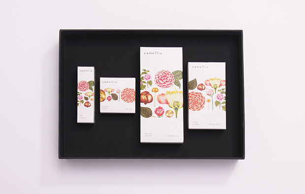 上海化妝品包裝設計公司包裝欣賞：CAMELLIA 山茶花化妝品包裝設計2