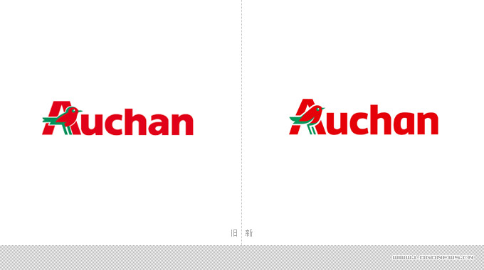 2.法國auchan歐尚超市集團標志更新設(shè)計-新舊logo對比